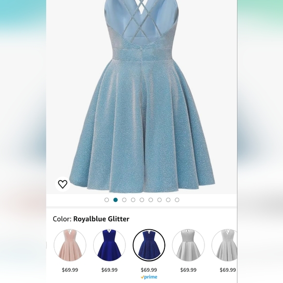 Vneck glitter satin prom dress homecoming formal cocktail dresses size 14 XL - Picture 2 of 3